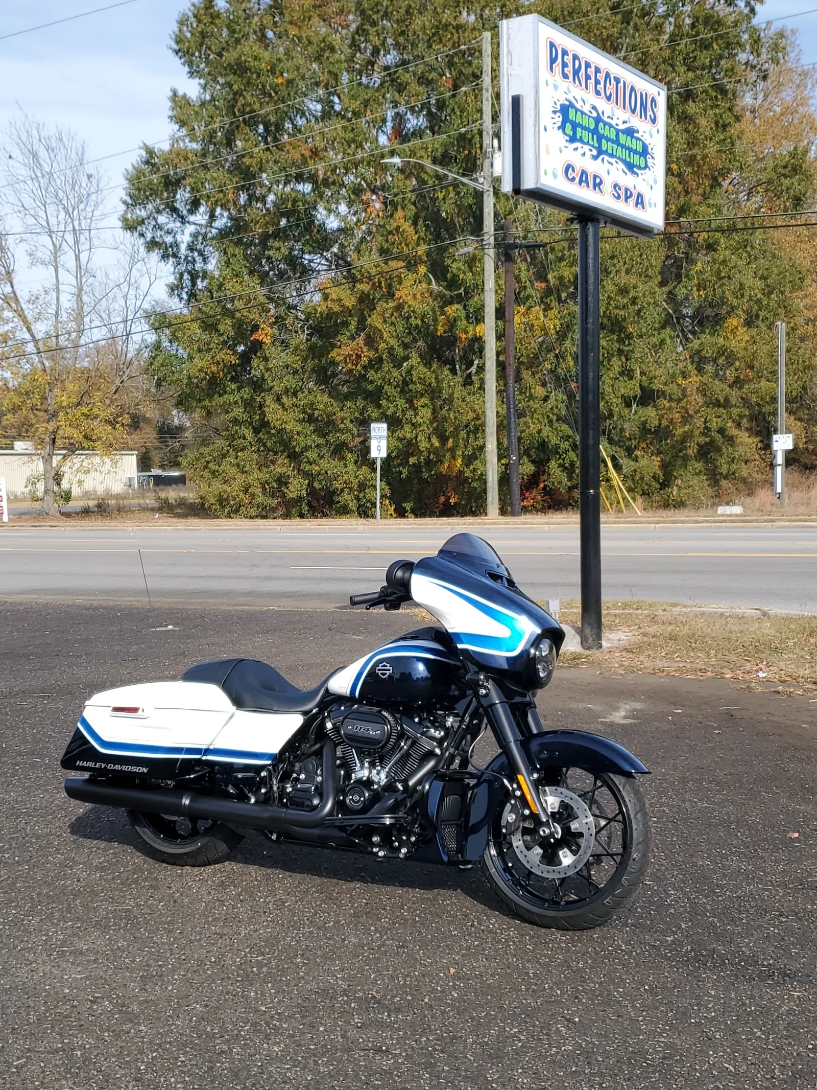 Custom motorcycle detailed at Perfections Car Spa